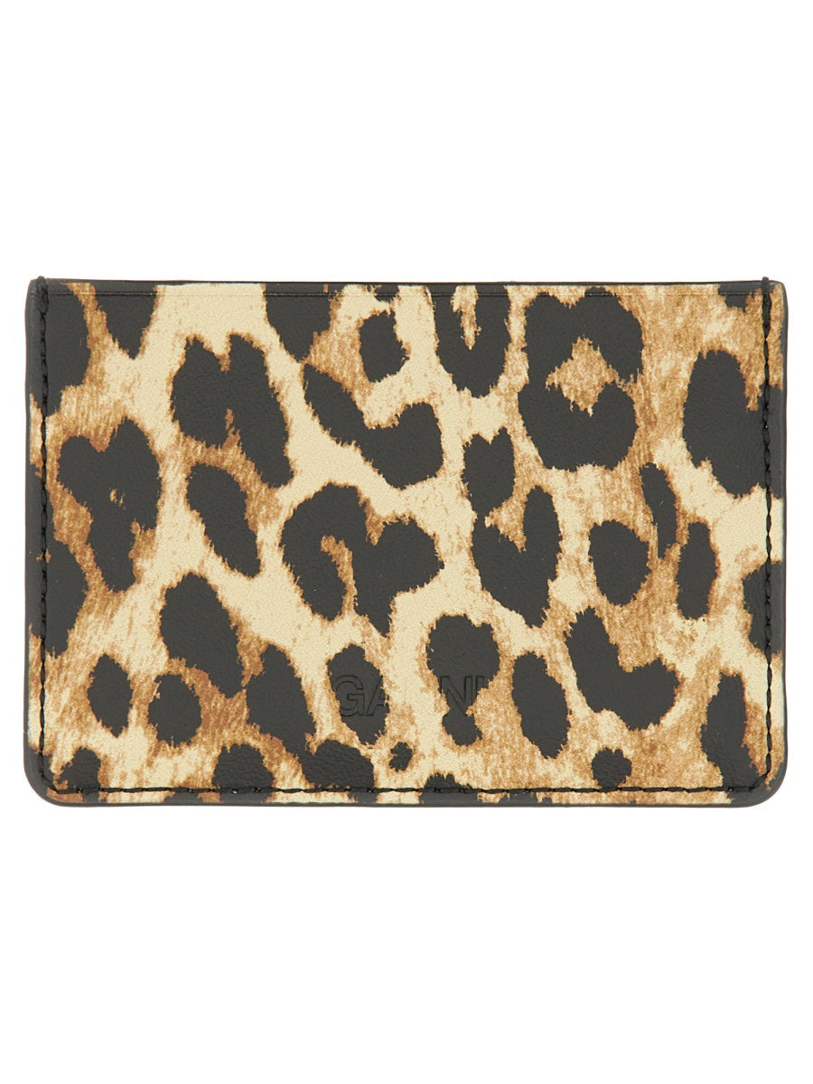 Ganni Women Card Holder With Animal Motif