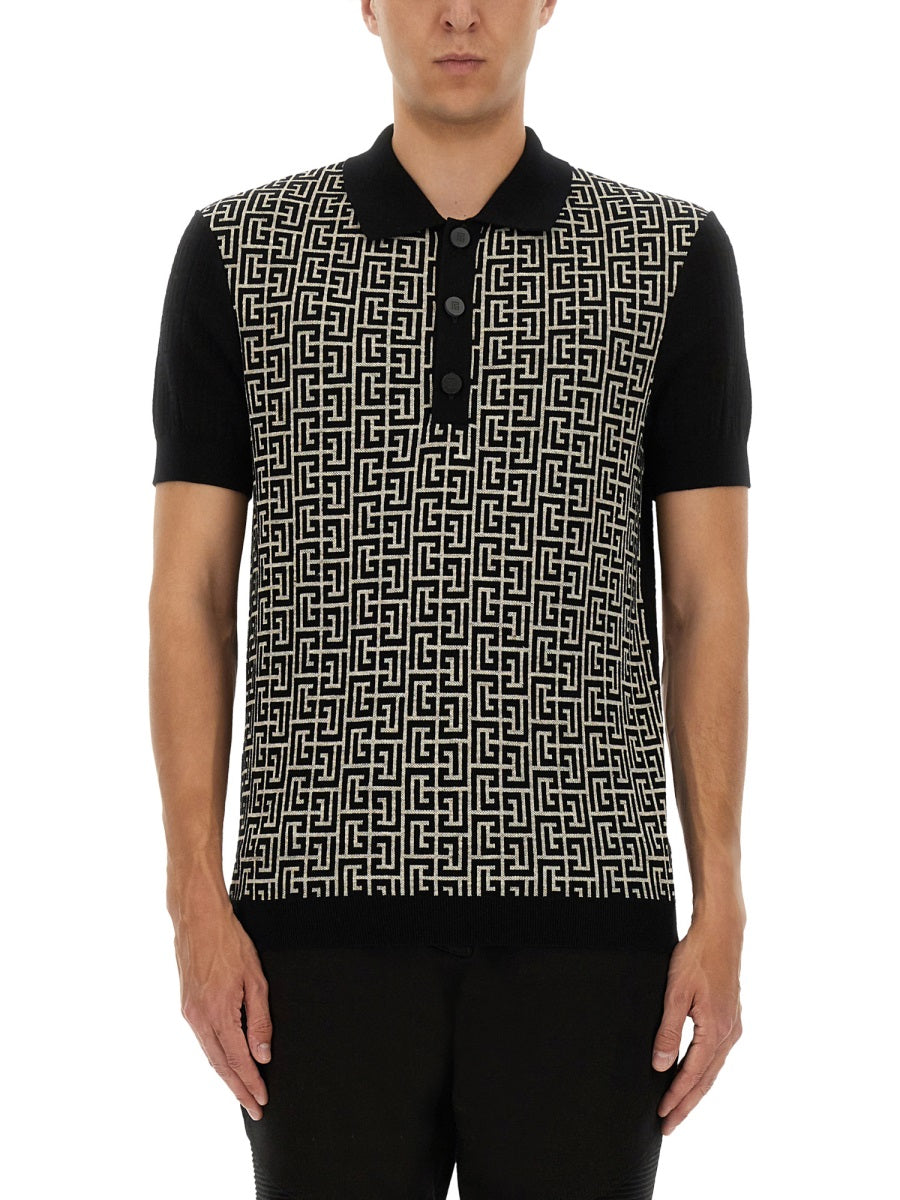 Balmain Men Monogram Polo