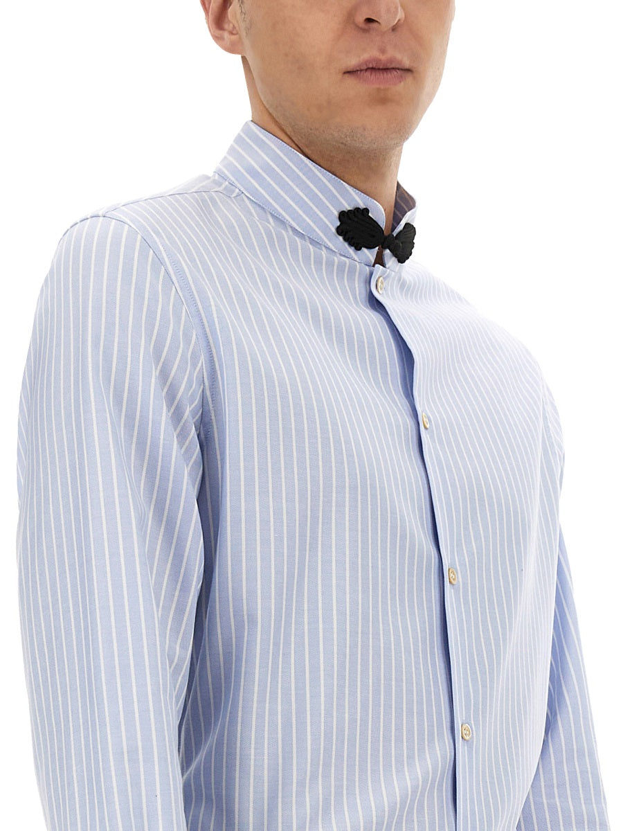 Valentino Men Cotton Oxford Shirt With Toggle