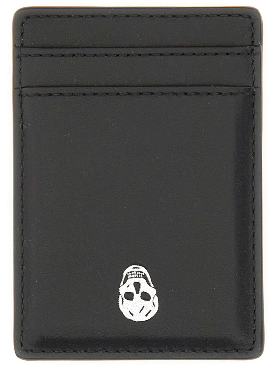 Alexander Mcqueen Men Magnetic Card Holder "Skull"