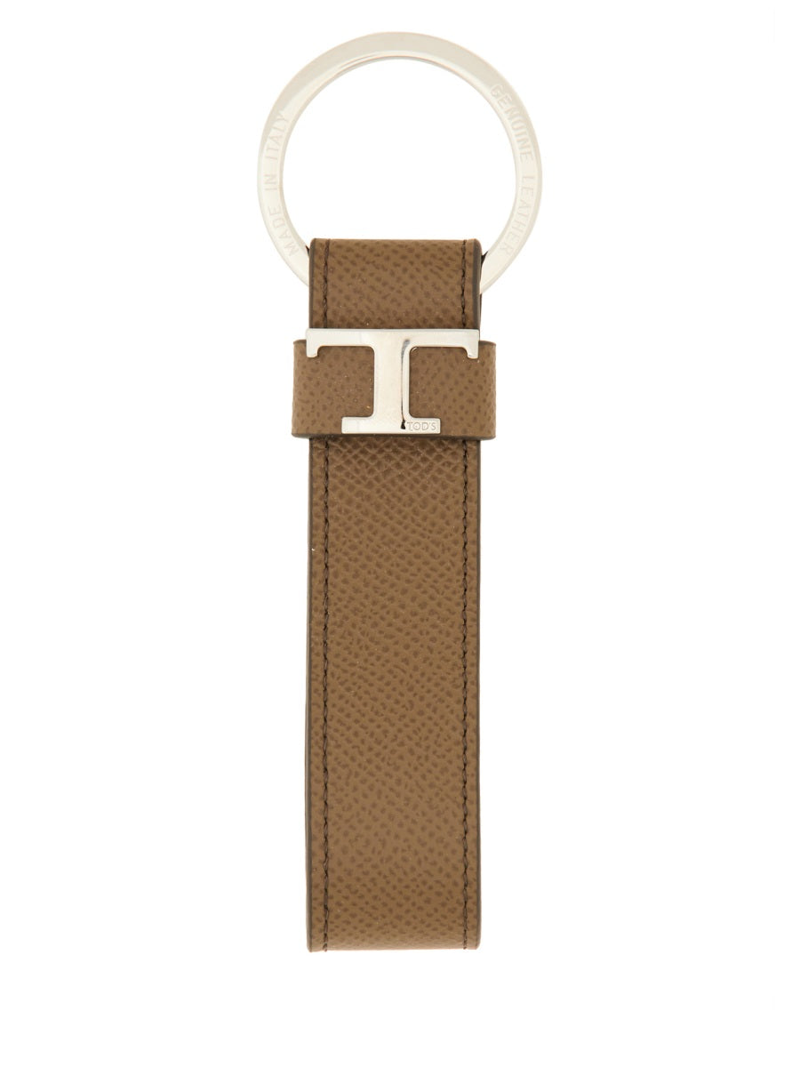 Tod's Men "T Timeless" Logo Keychain