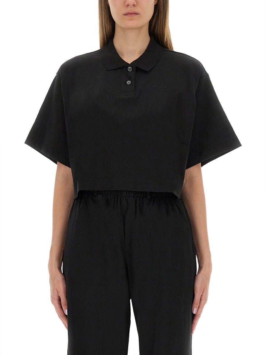Alexander Wang Women Cropped Jersey Polo Shirt