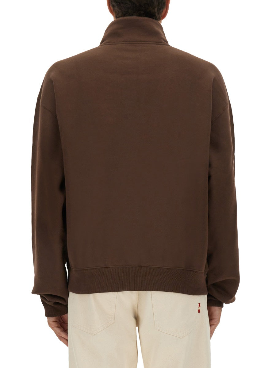 Jacquemus Men Grosgrain Sweatshirt With Turtleneck