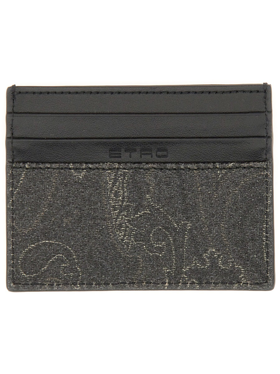 Etro Men Card Holder "Arnica" With Pegasus