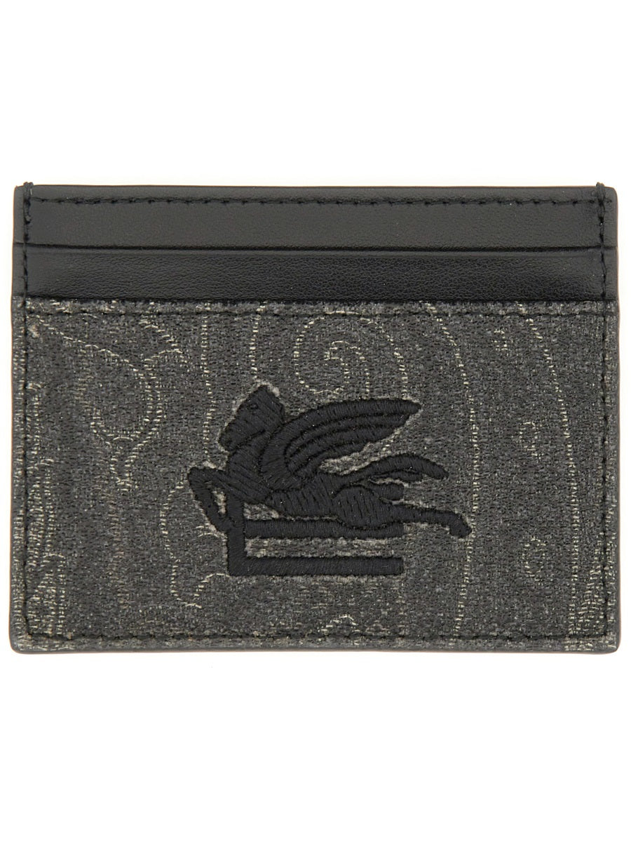 Etro Men Card Holder "Arnica" With Pegasus
