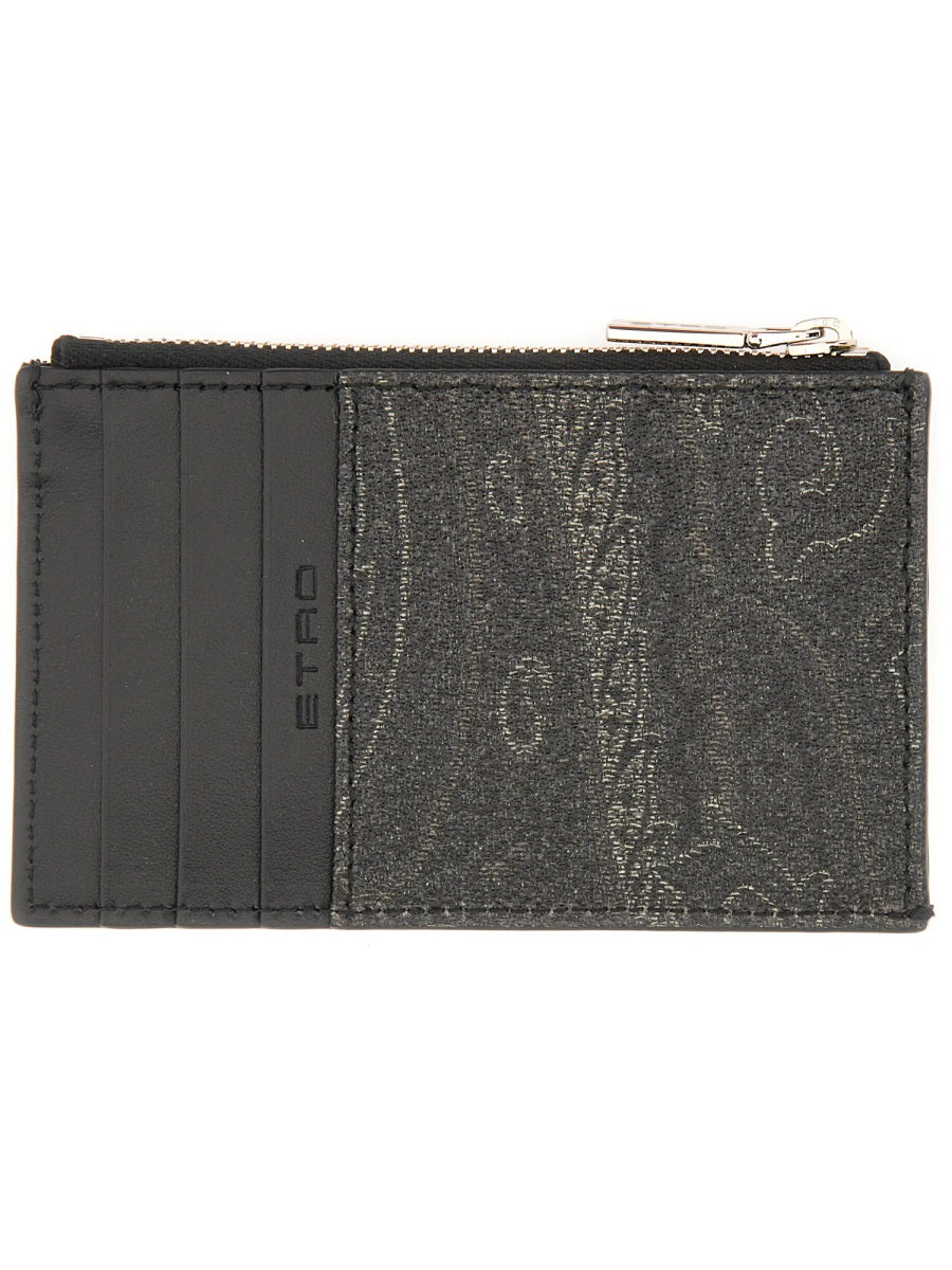 Etro Men Card Holder "Arnica" With Pegasus