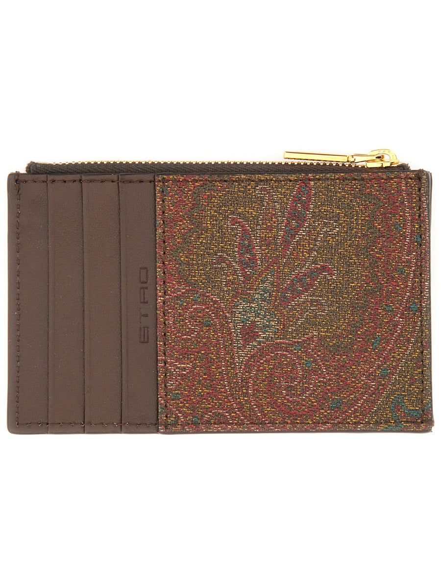 Etro Men Card Holder "Arnica" With Pegasus