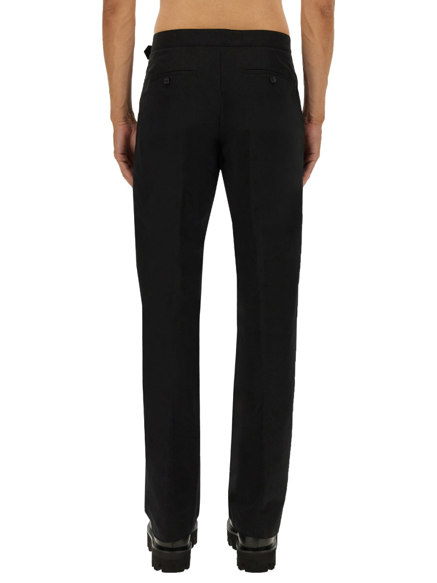 Alexander Mcqueen Men Pants With "T-Bar" Belt