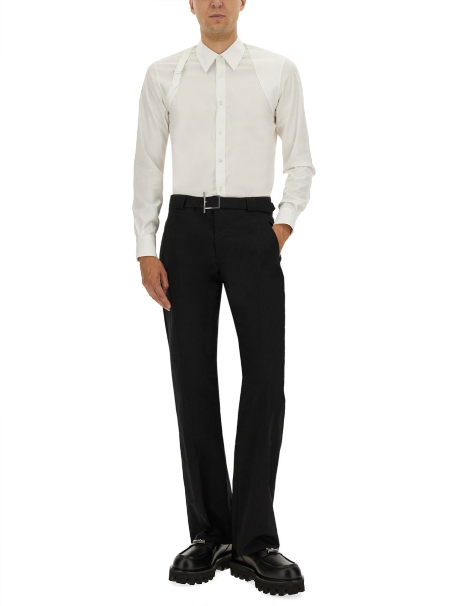 Alexander Mcqueen Men Pants With "T-Bar" Belt