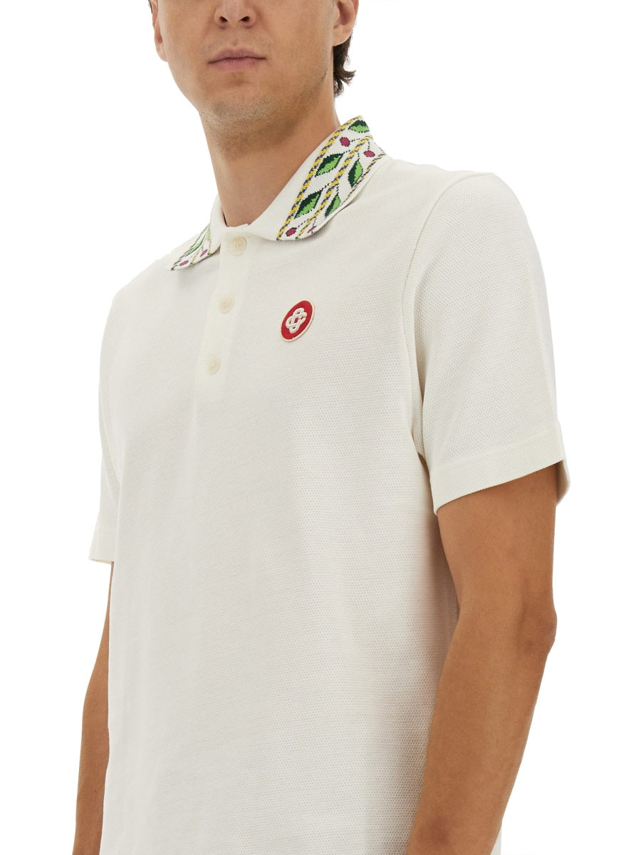 Casablanca Men "Classic Laurel" Pique Polo Shirt