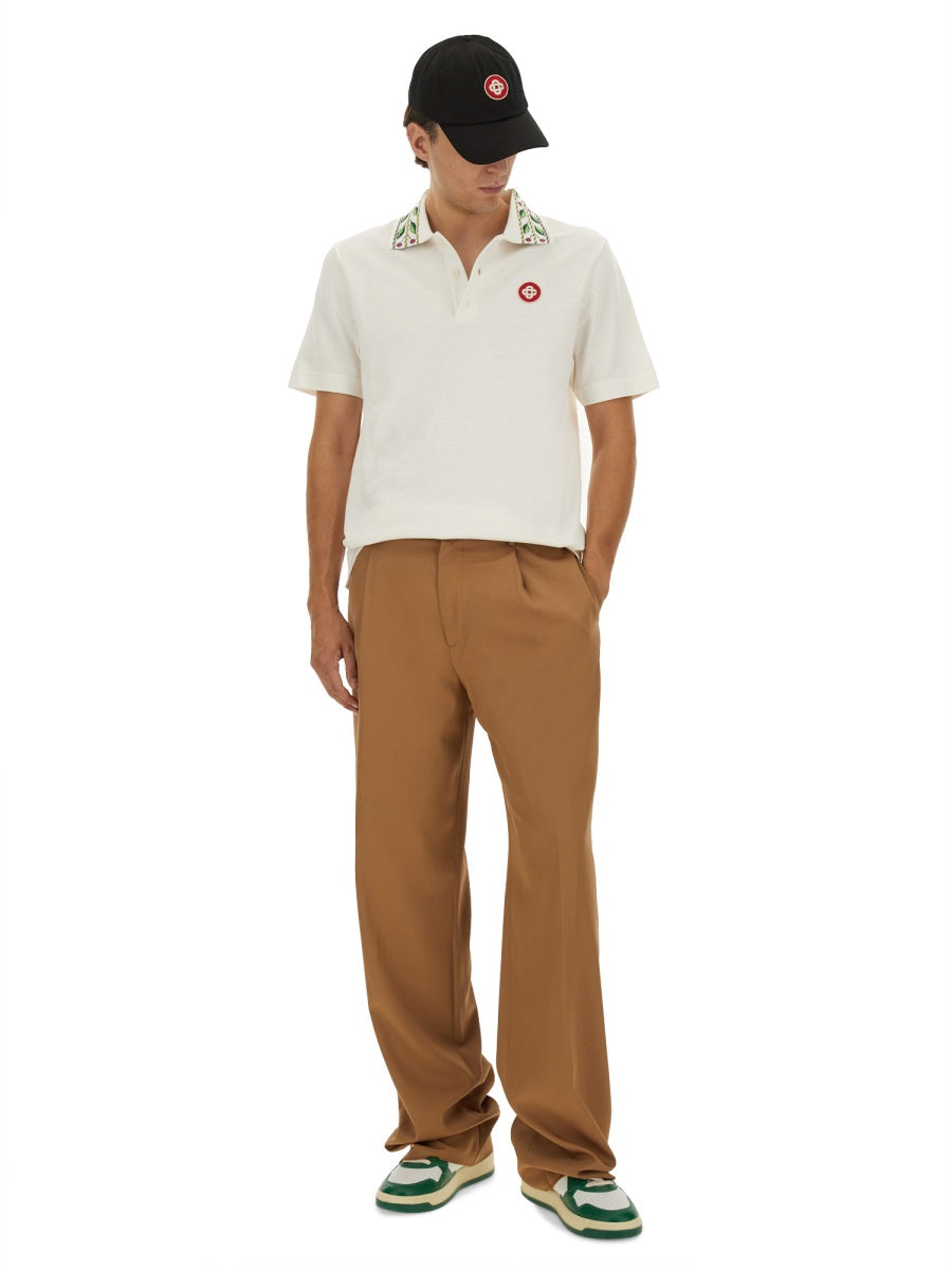 Casablanca Men "Classic Laurel" Pique Polo Shirt