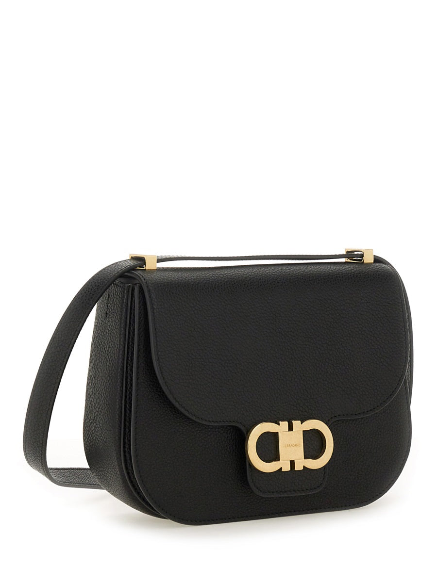 Bolsa de ombro feminina Ferragamo com ganchos duplos