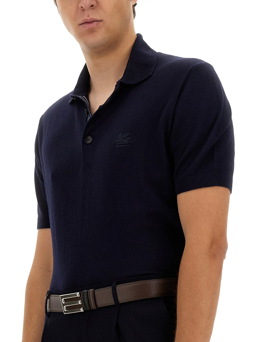 Etro Men Polo Shirt With Pegasus Embroidery