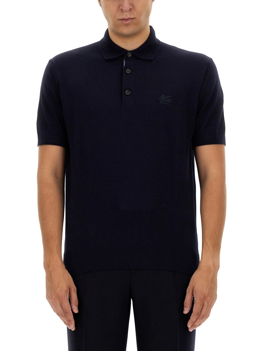 Etro Men Polo Shirt With Pegasus Embroidery
