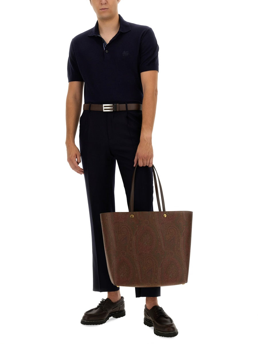 Etro Men Polo Shirt With Pegasus Embroidery