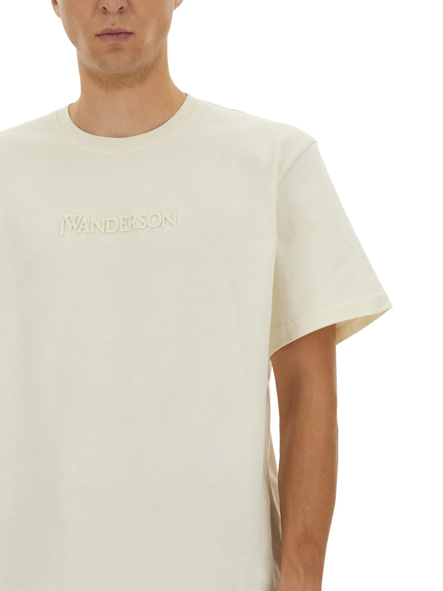 Jw Anderson Men T-Shirt With Embroidered Logo