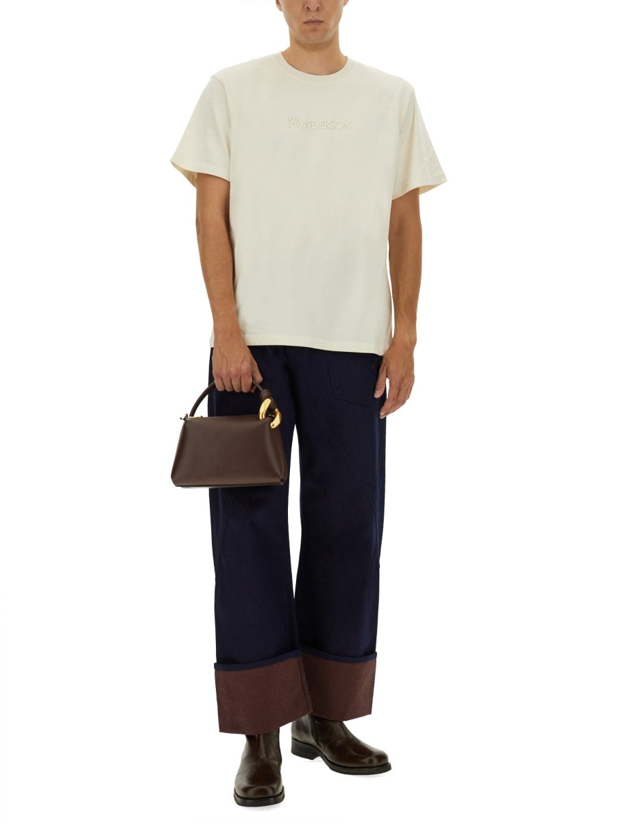 Jw Anderson Men T-Shirt With Embroidered Logo