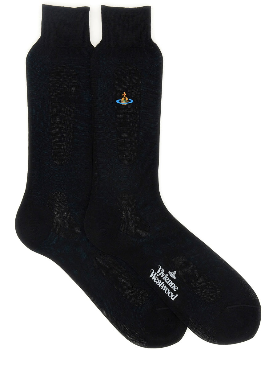 Vivienne Westwood Women Socks With Orb Embroidery