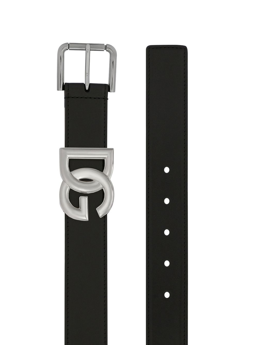 Dolce & Gabbana Men Calfskin Belt With Dg Logo