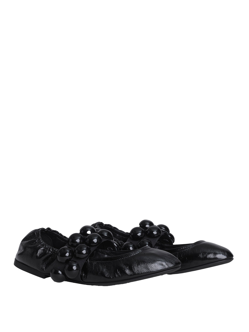Alaia Women Sphere Ballet Flats In Patent Leather
