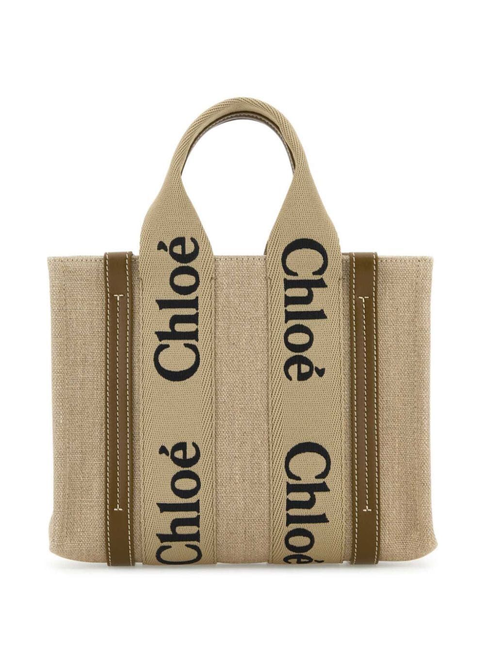 Chloe Women Small Woody Linen Tote Bag