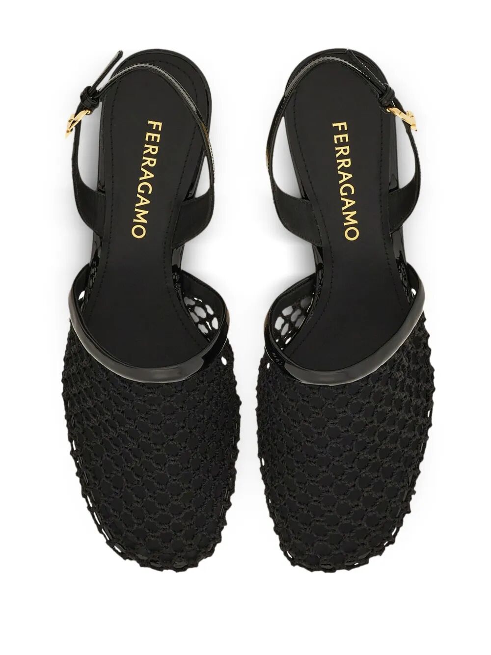 Sandálias Ferragamo Kay 40 Femininas em Malha e Couro com Tira no Costas