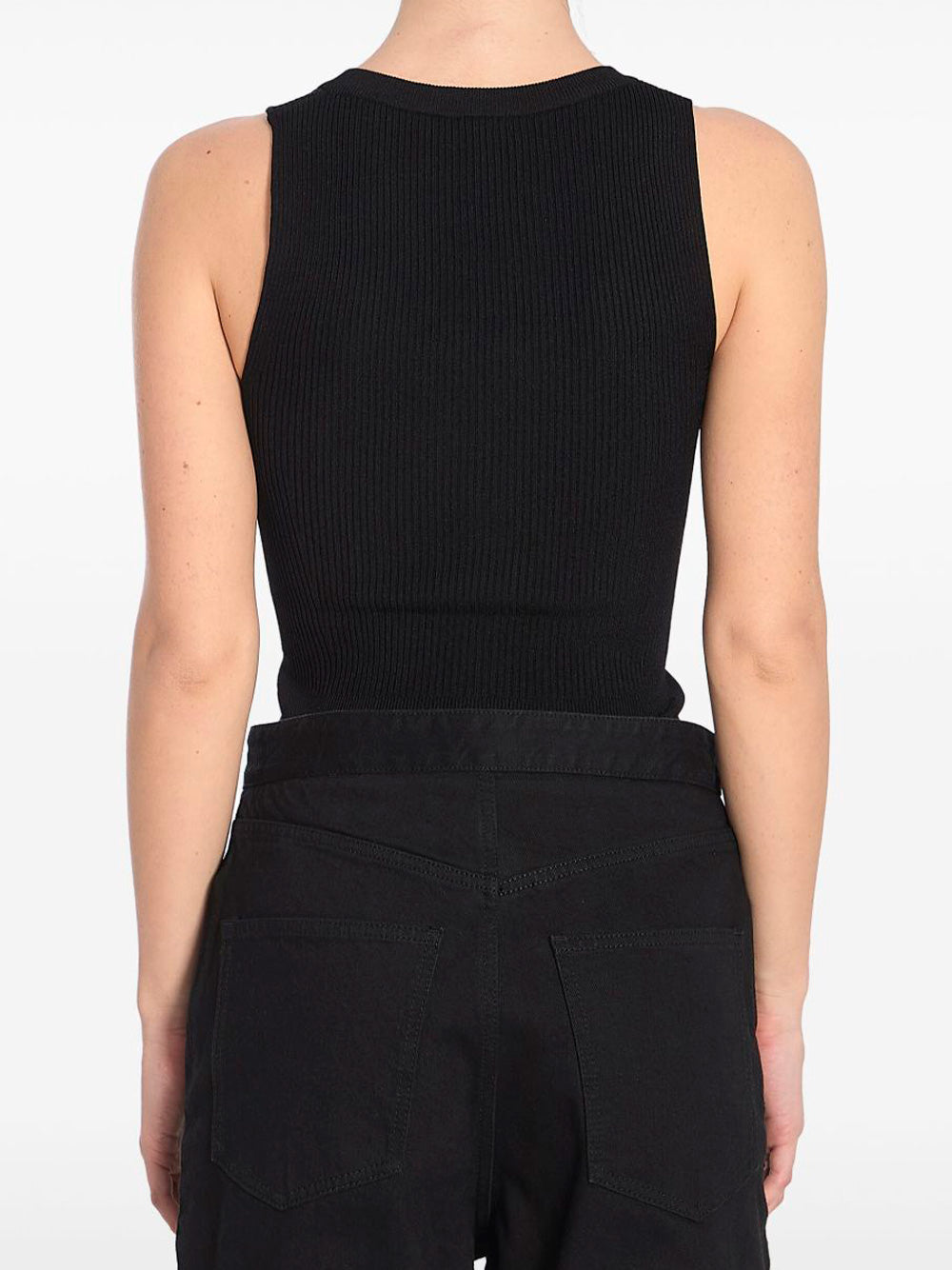 Alaia Women Sleeveless Ribbed Knit Bodysuit
