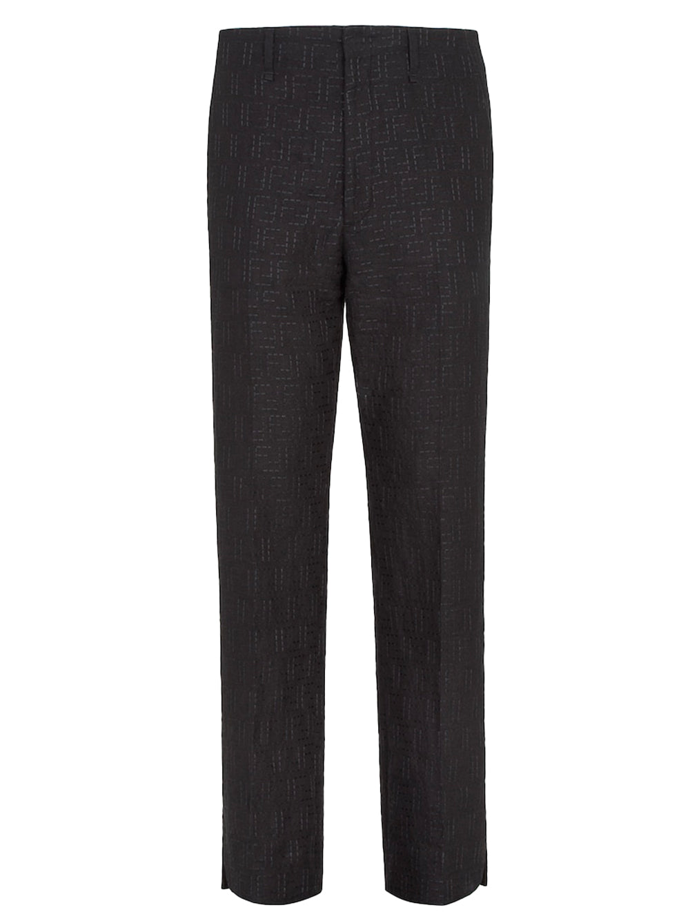 Fendi Men Linen Ff Jacquard Trousers