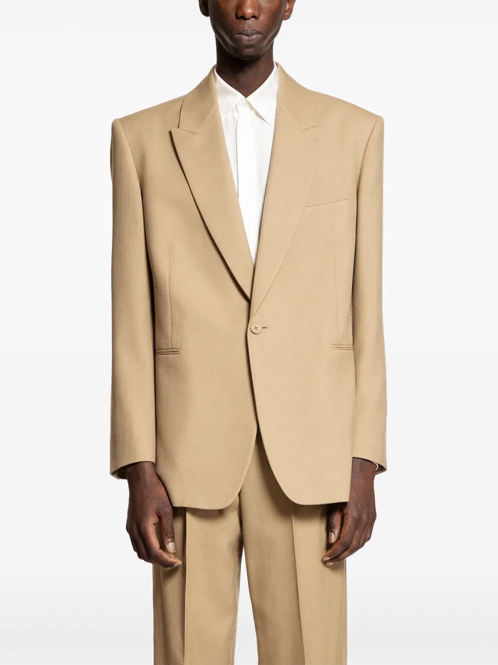 Saint Laurent Men Wool Gabardine Single-Breasted Jacket