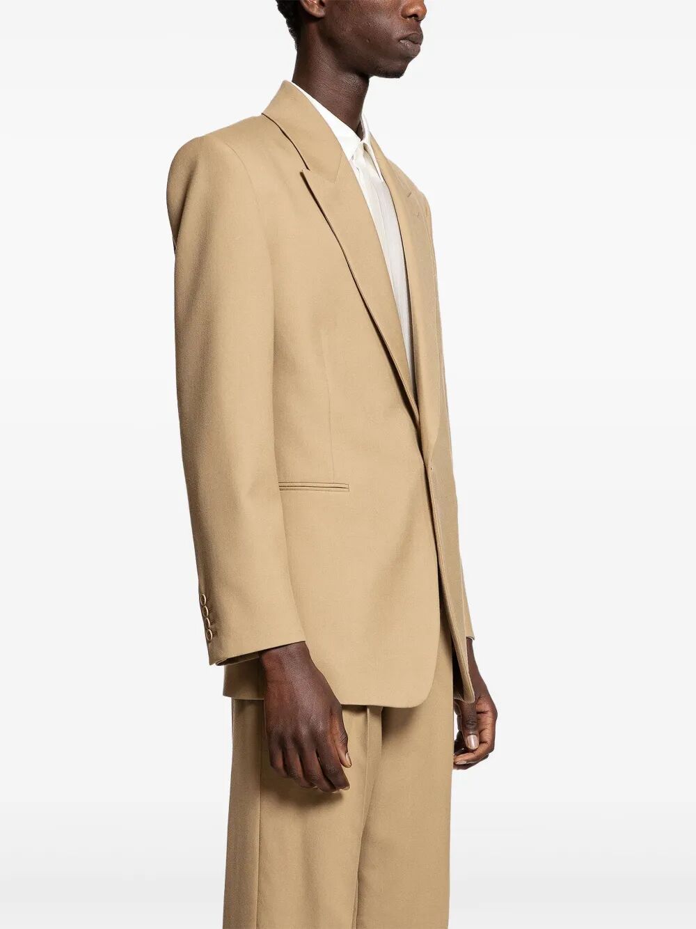 Saint Laurent Men Wool Gabardine Single-Breasted Jacket