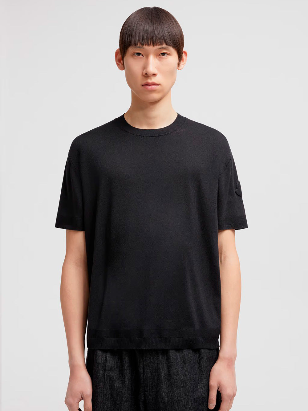 Moncler Men Silk & Cotton Knit T-Shirt
