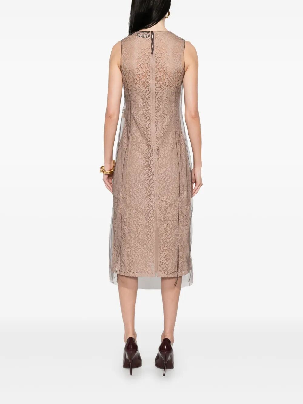 Fendi Women Blooming Lace Midi Dress