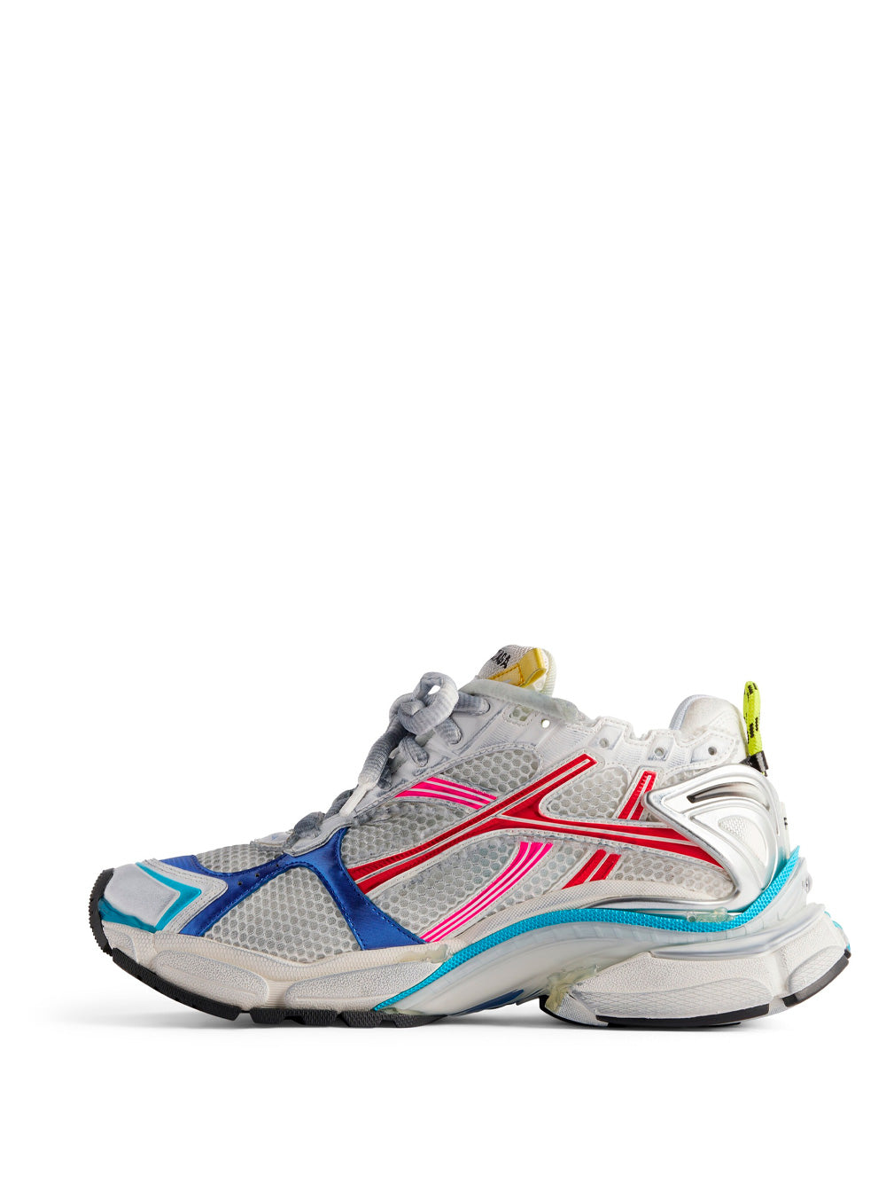 Balenciaga Women Mesh And Nylon Multicolor Worn-Out Effect Runner Sneakers