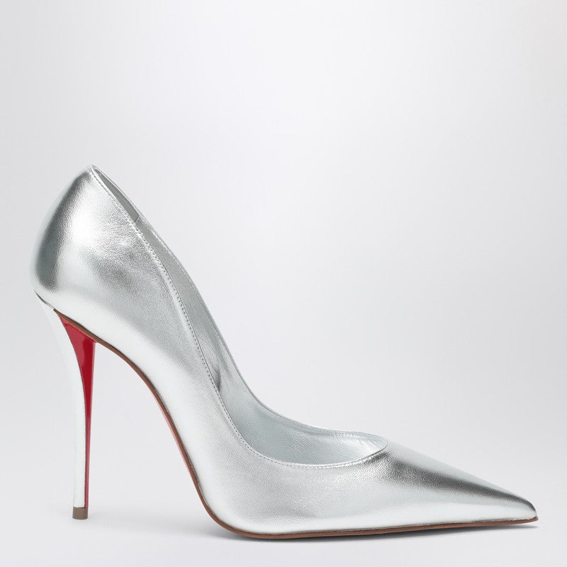 Christian Louboutin Miss Z Pumps In Silver Laminated Nappa Leather Women
