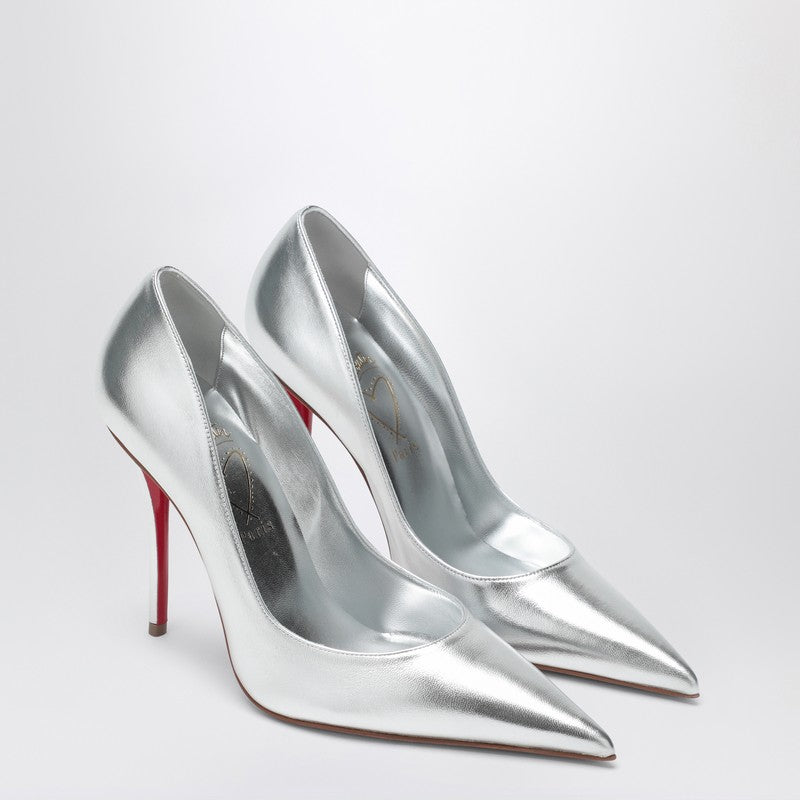 Christian Louboutin Miss Z Pumps In Silver Laminated Nappa Leather Women