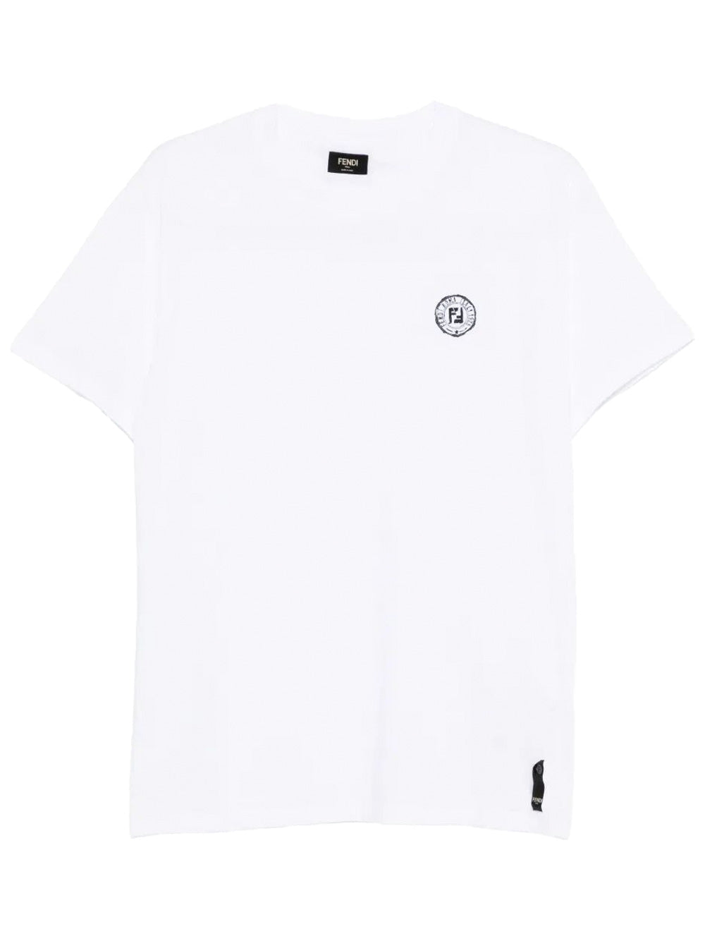 Fendi Men Ff Postcards Logo Print Cotton T-Shirt
