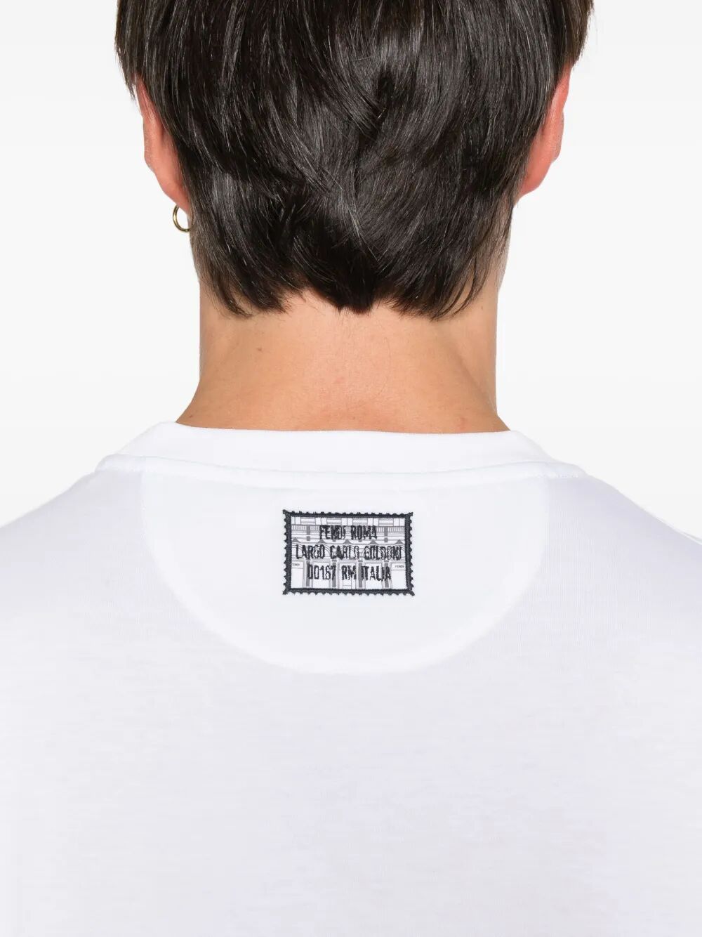 Fendi Men Ff Postcards Logo Print Cotton T-Shirt