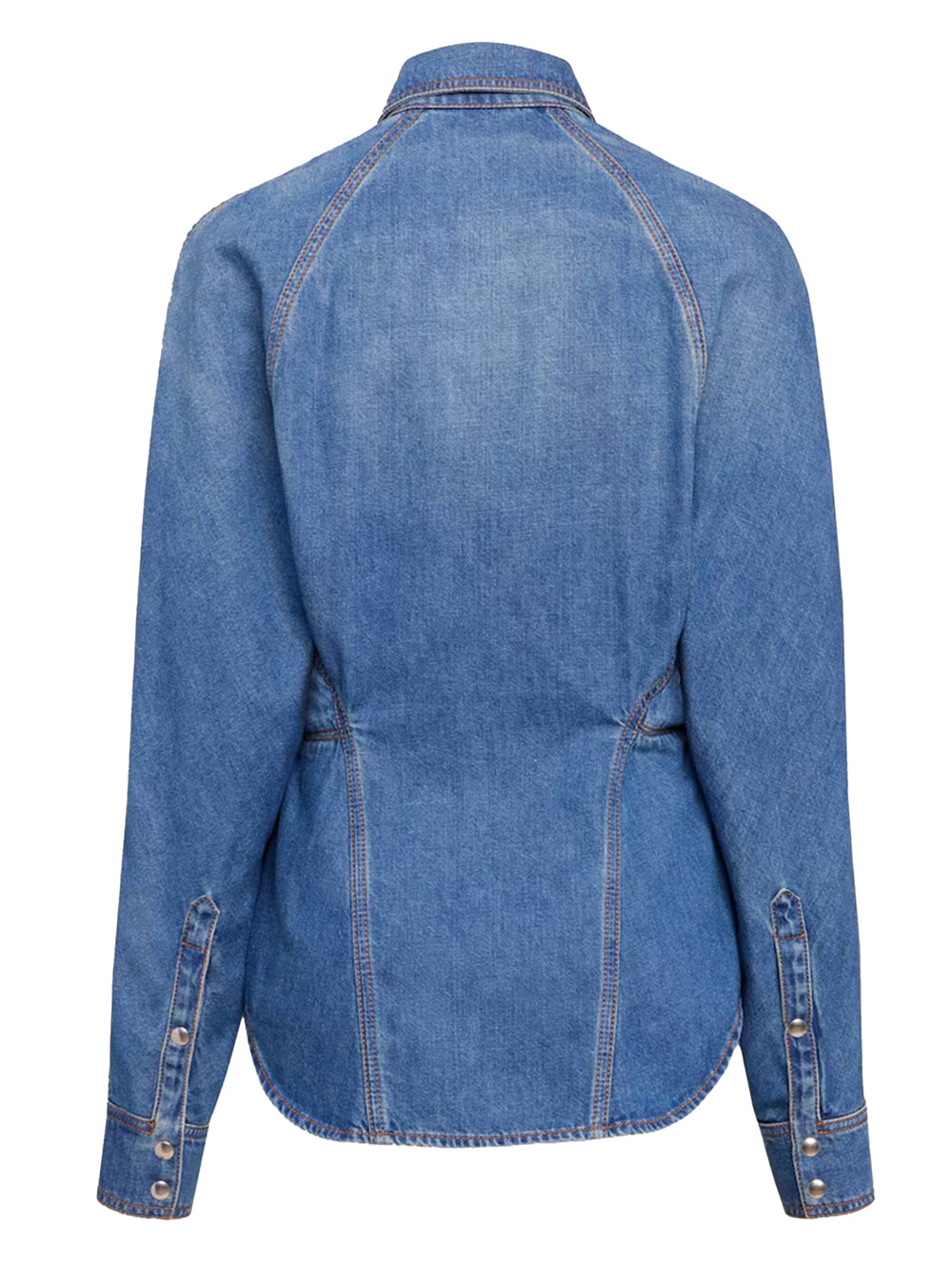 Alaia Women Round Denim Shirt