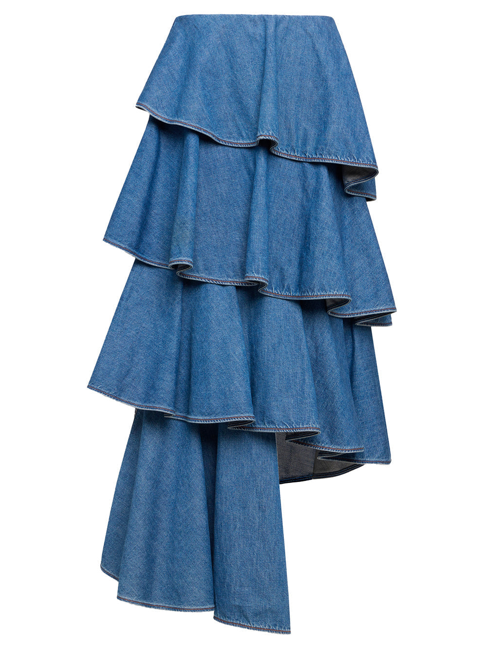 Alaia Women Denim Spiral Skirt
