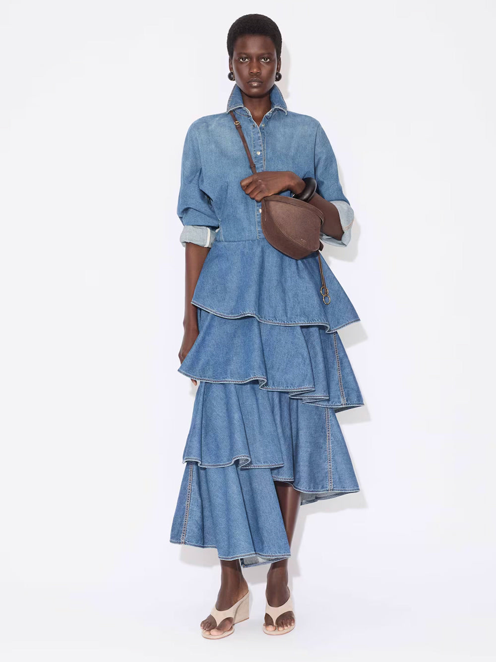 Alaia Women Denim Spiral Skirt