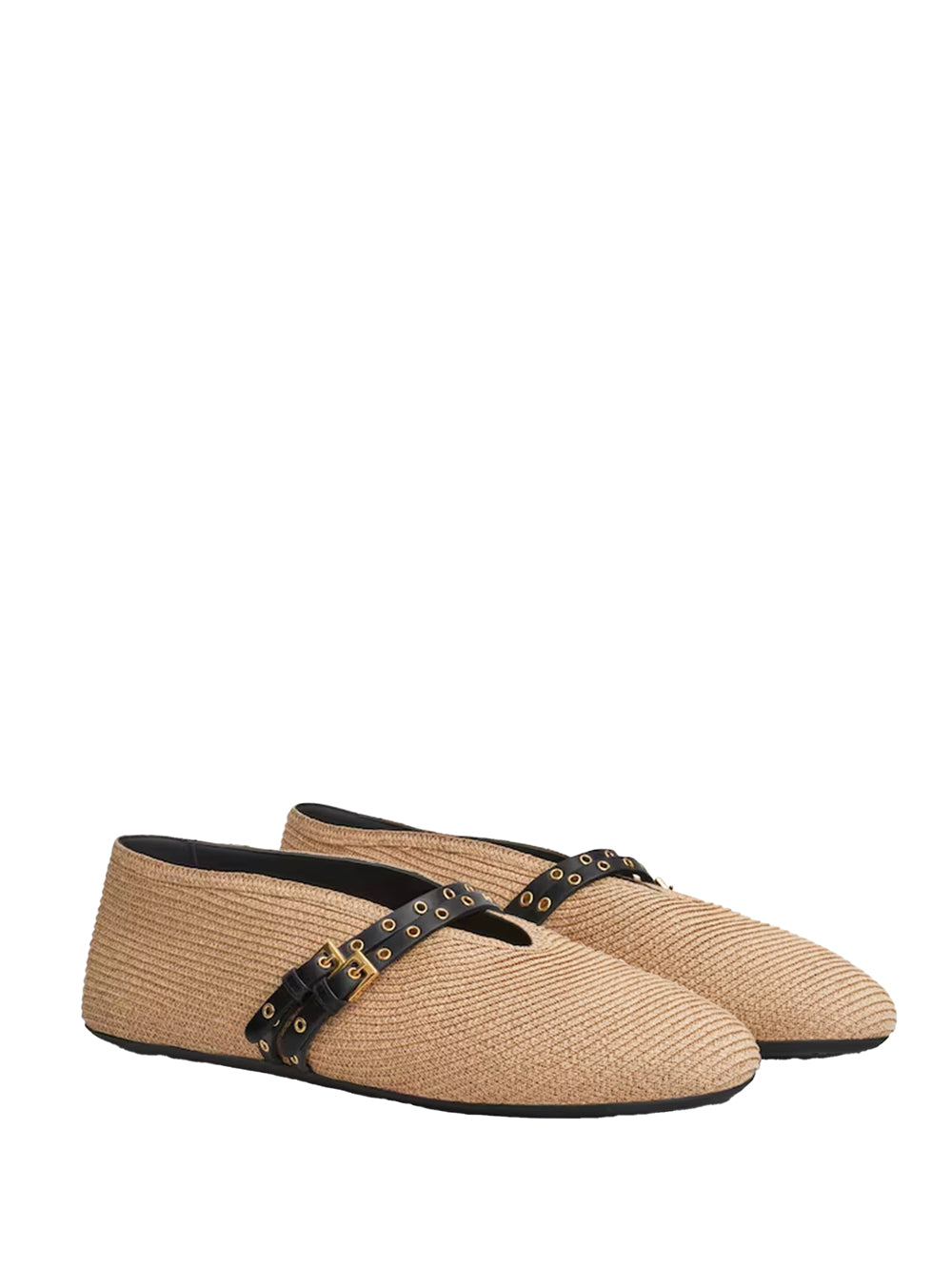 Alaia Women Ballet Flats In Paper Straw