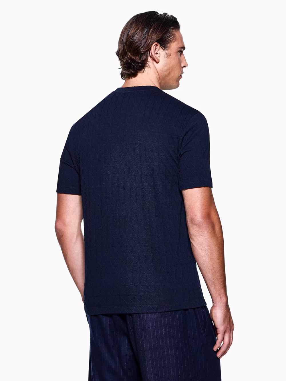 Giorgio Armani Men Asv Stretch Viscose And Cashmere Blend Crew Neck T-Shirt