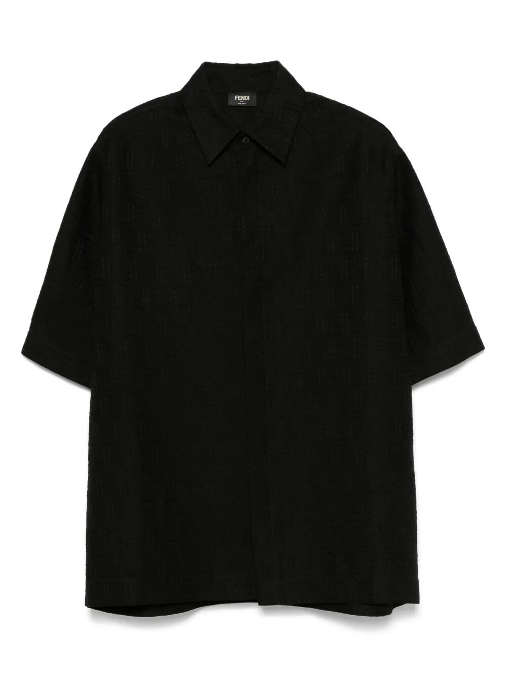 Fendi Men Linen Ff Jacquard Oversize Shirt