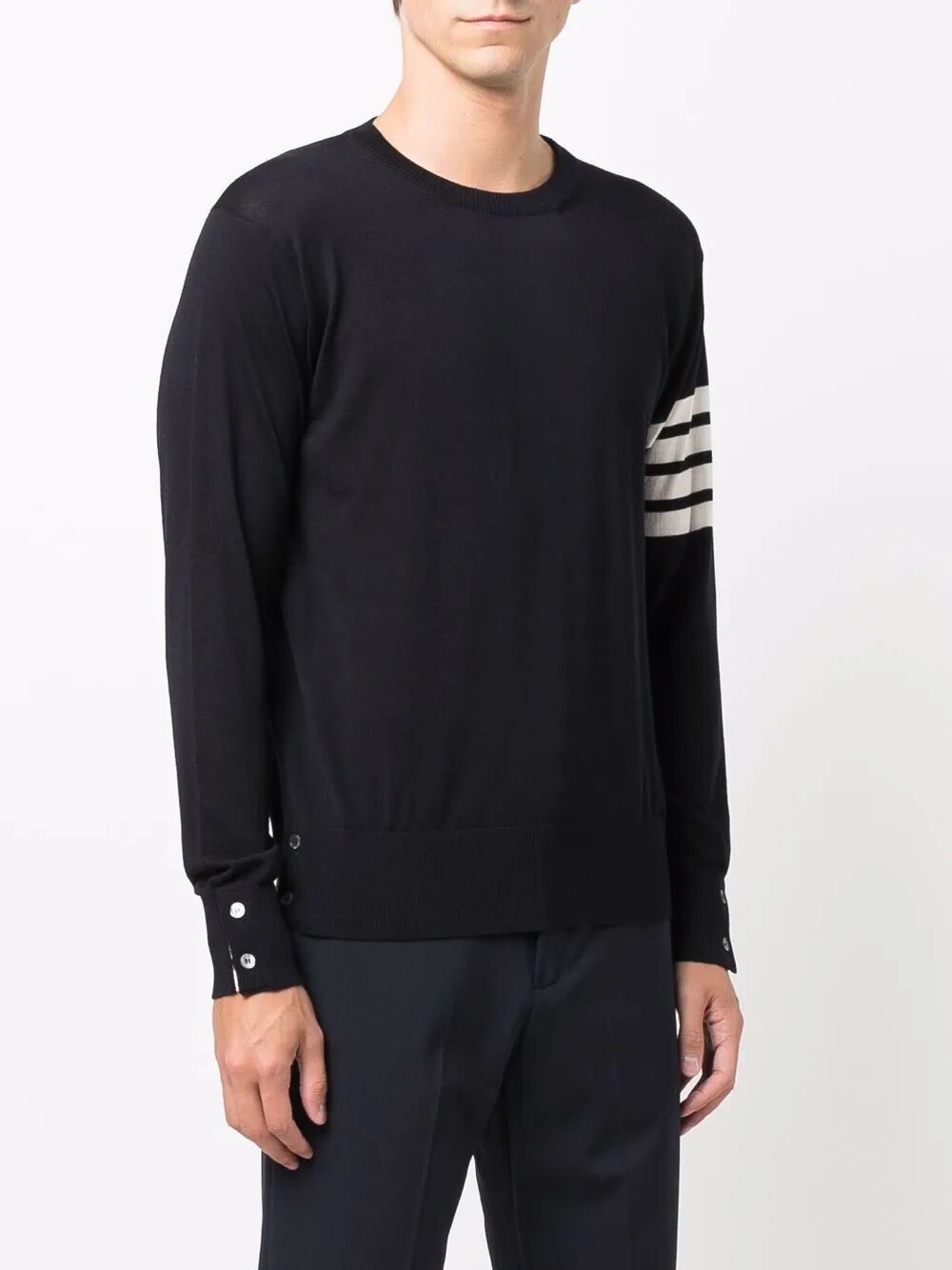 Thom Browne Men Wool 4-Bar Pullover
