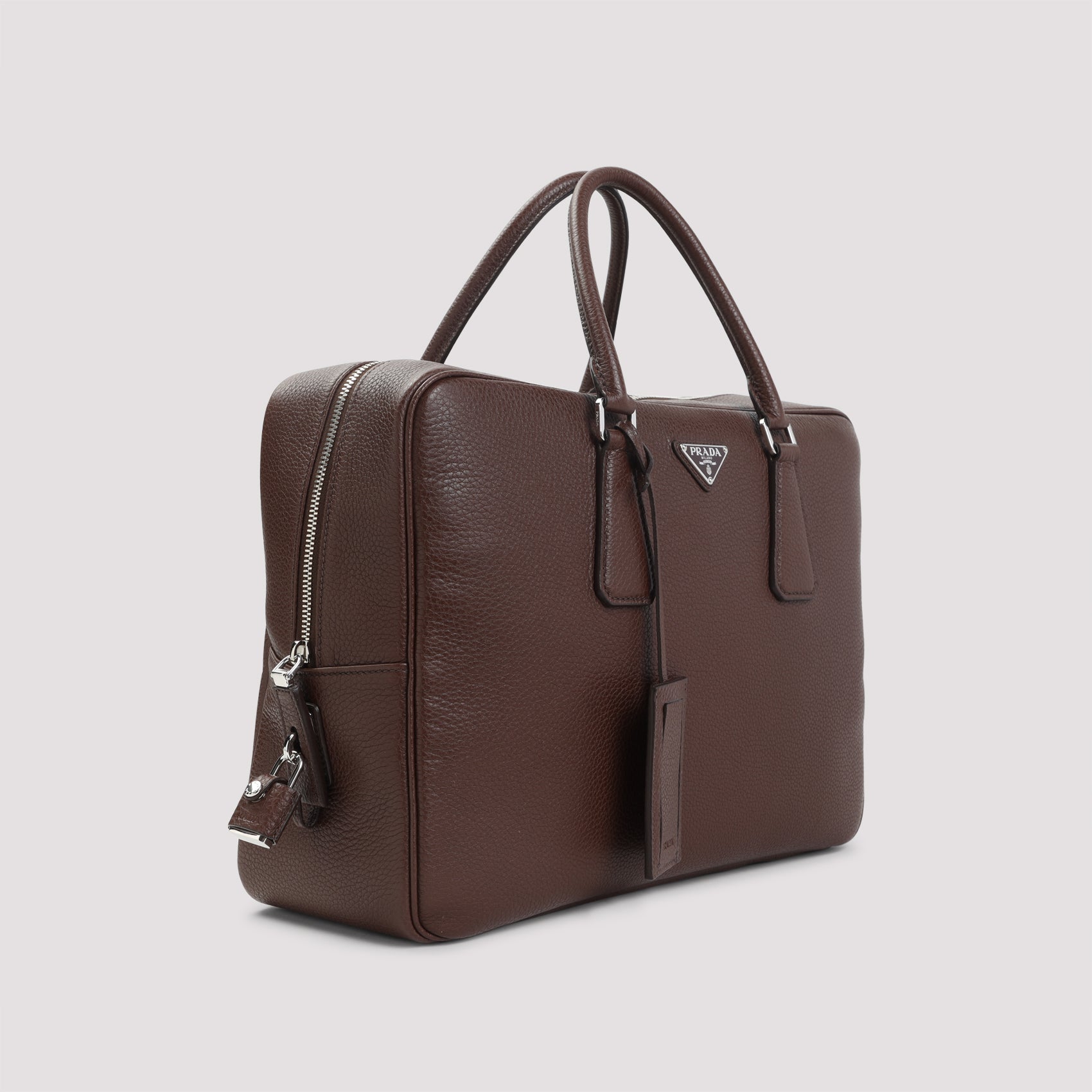 Prada Grained Leather Tote Bag Men