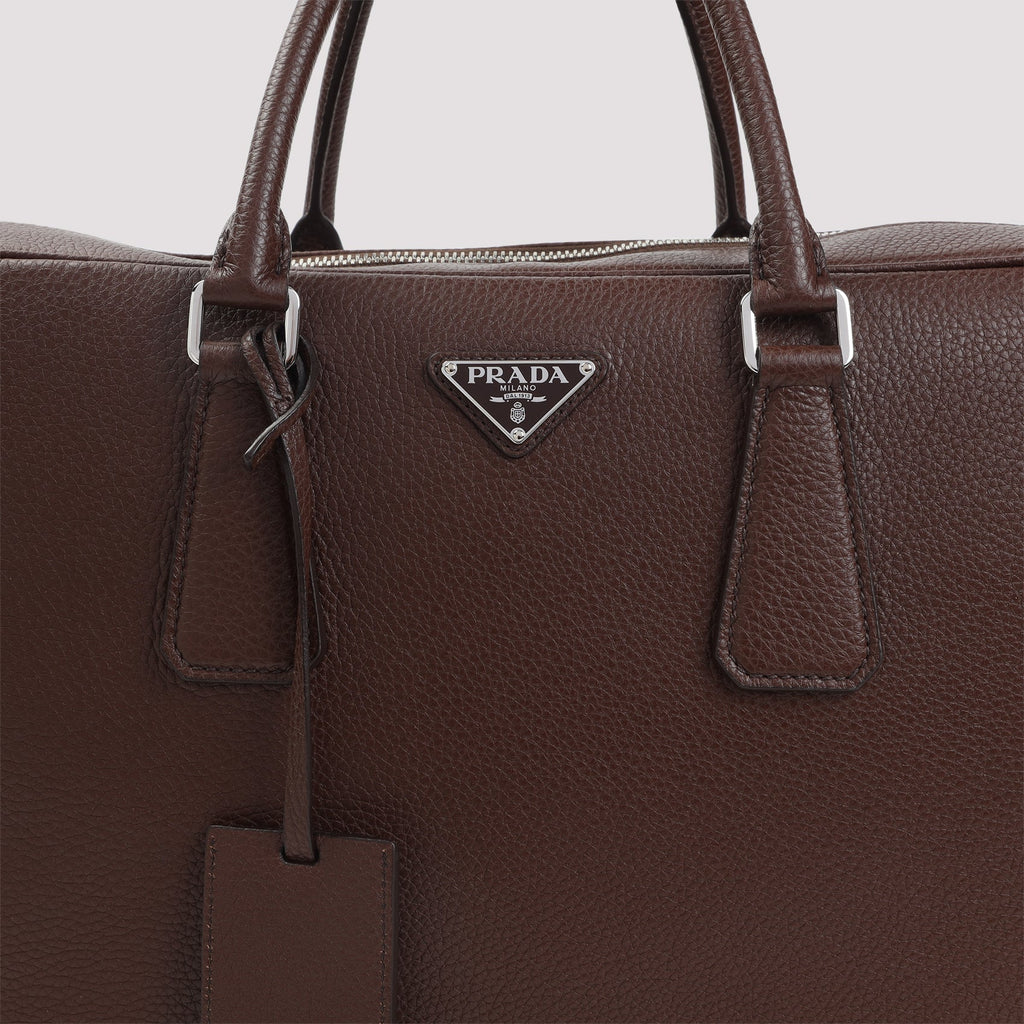 Prada Grained Leather Tote Bag Men