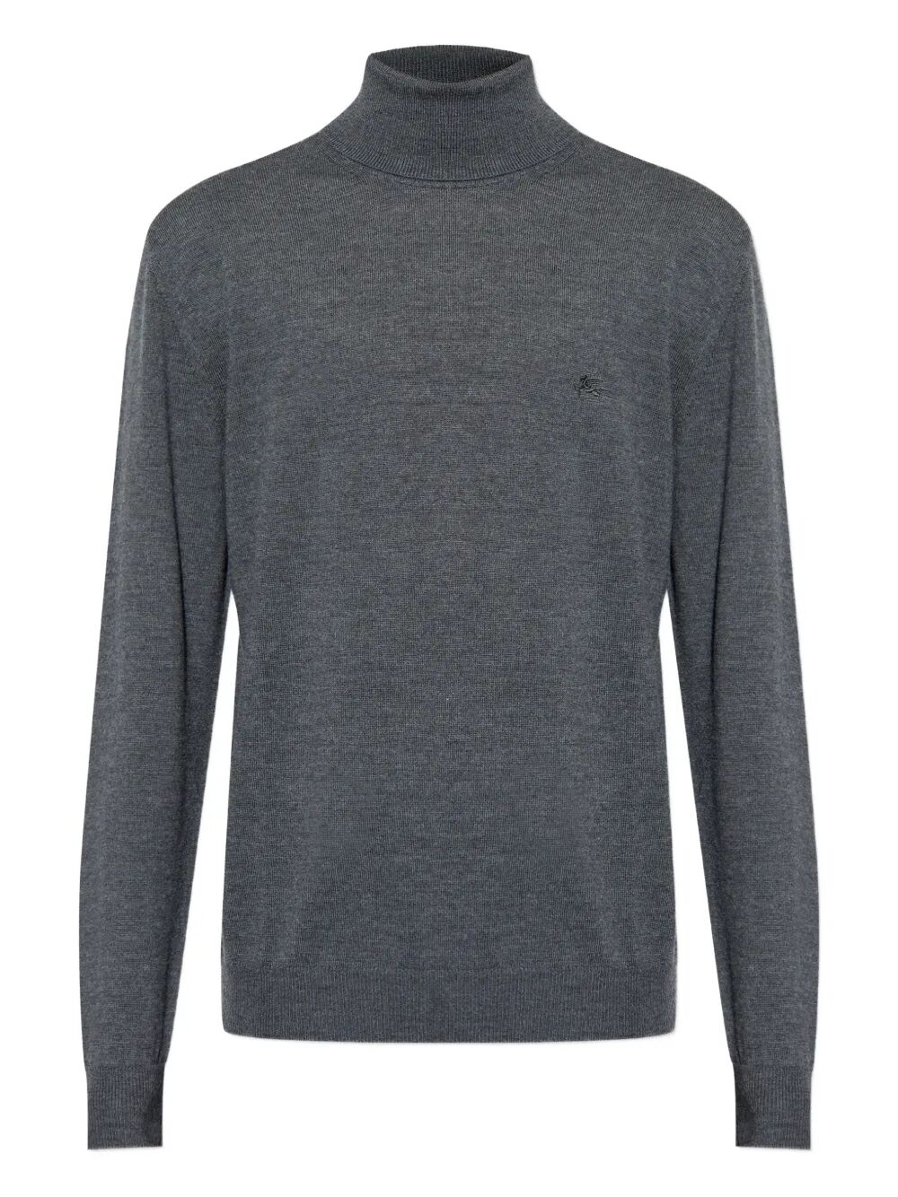 Etro Men Logo-Embroidered Wool Turtleneck Sweater