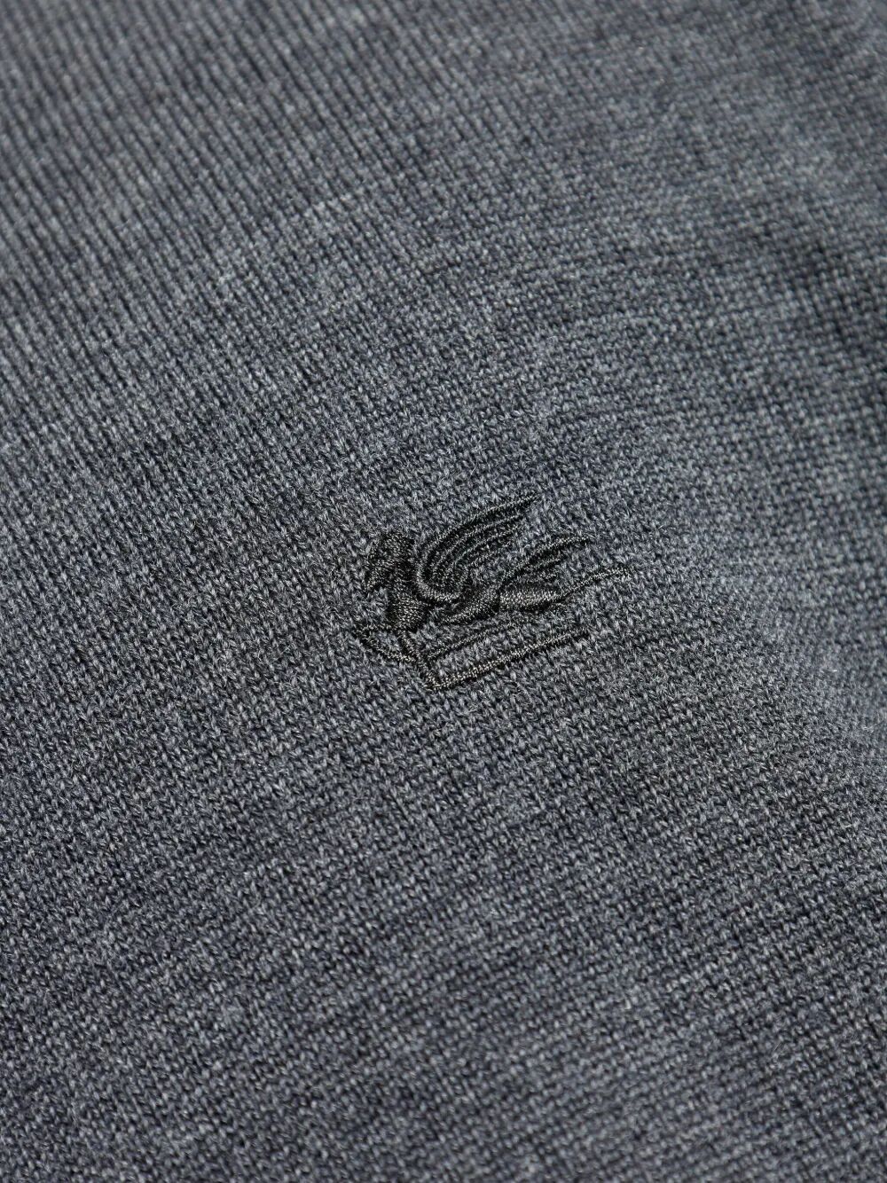 Etro Men Logo-Embroidered Wool Turtleneck Sweater