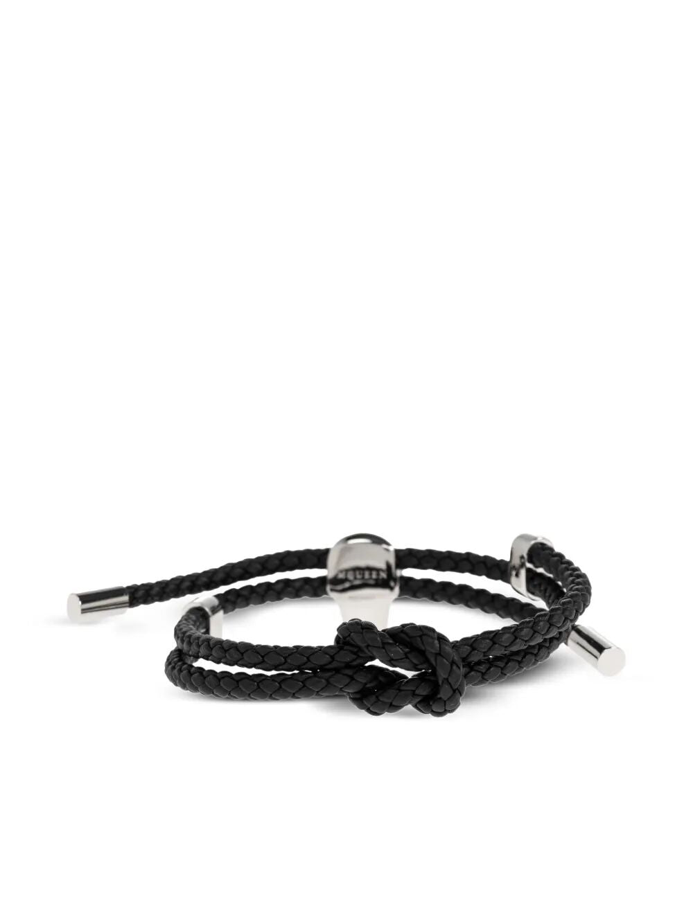 Alexander Mcqueen Men Skull Braided Leather Cord Bracelet