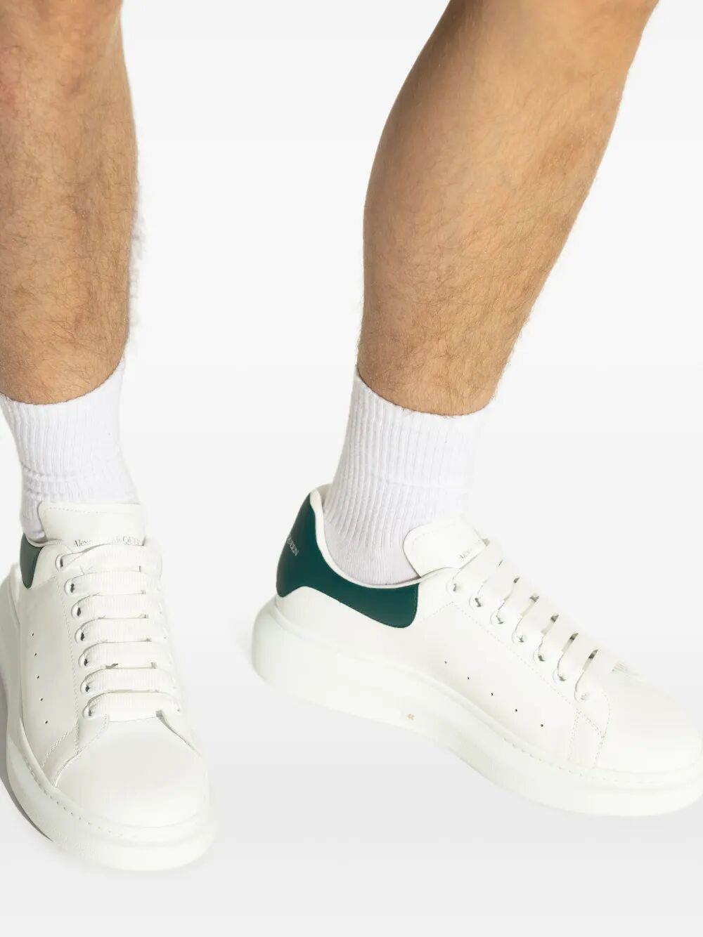 Alexander Mcqueen Men Oversized Sneakers In White/Green